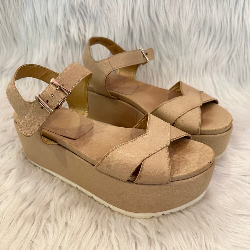 Stuart Weitzman Crosspath Platform Sandals Leathe… - image 2